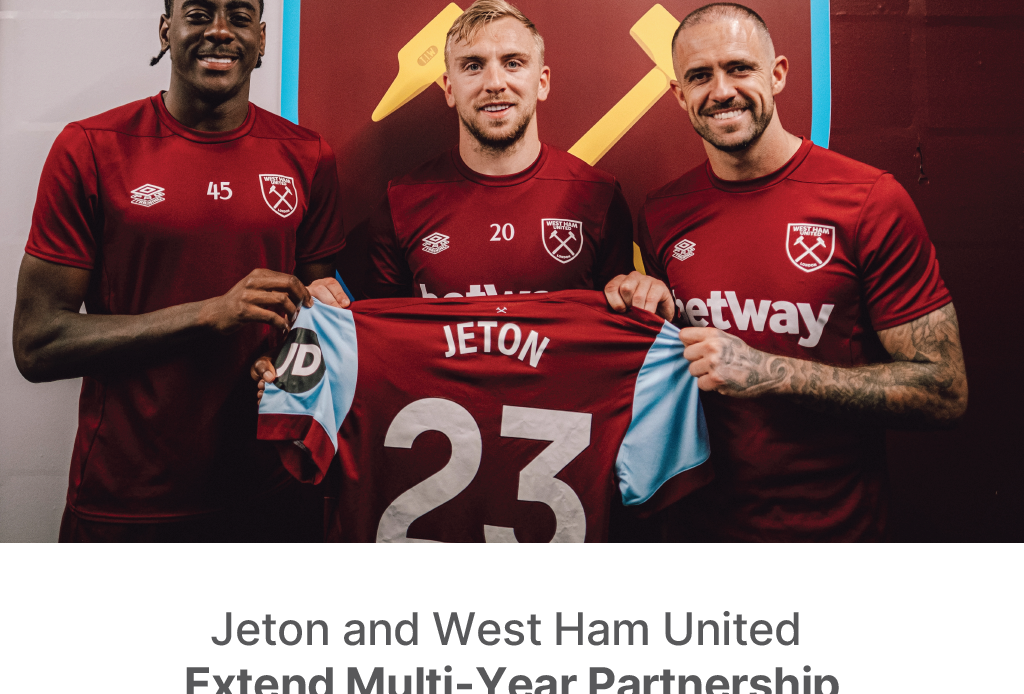 Jeton y el West Ham United alcanzan un acuerdo de patrocinio multianual