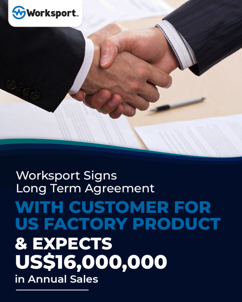 Worksport firma un acuerdo a largo plazo con un cliente para un producto de la fábrica de EE.UU.