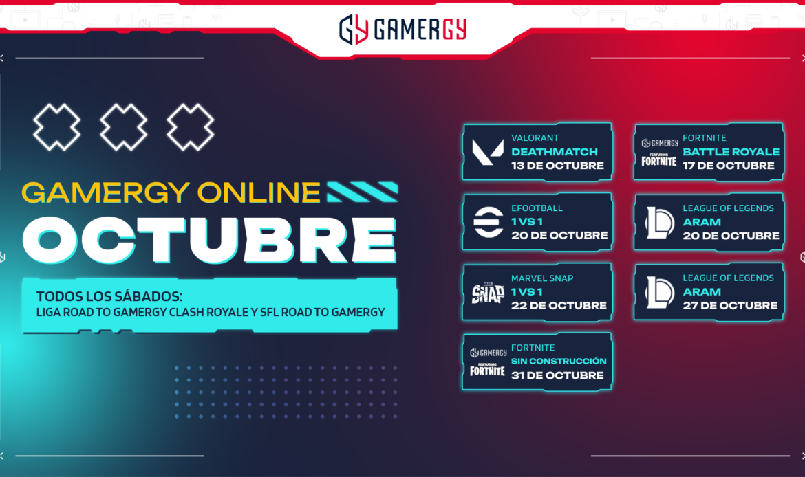 Octubre con O de ocio: más de 5 torneos online este mes para estar en GAMERGY 2023