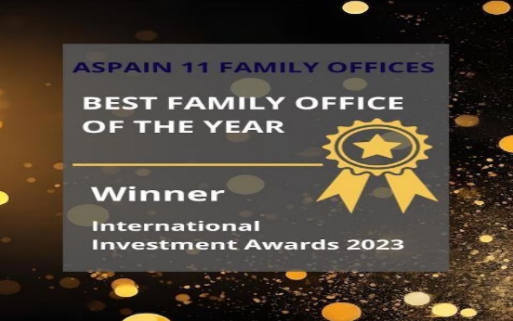 Aspain 11 recibe el premio al mejor Family Office a nivel internacional