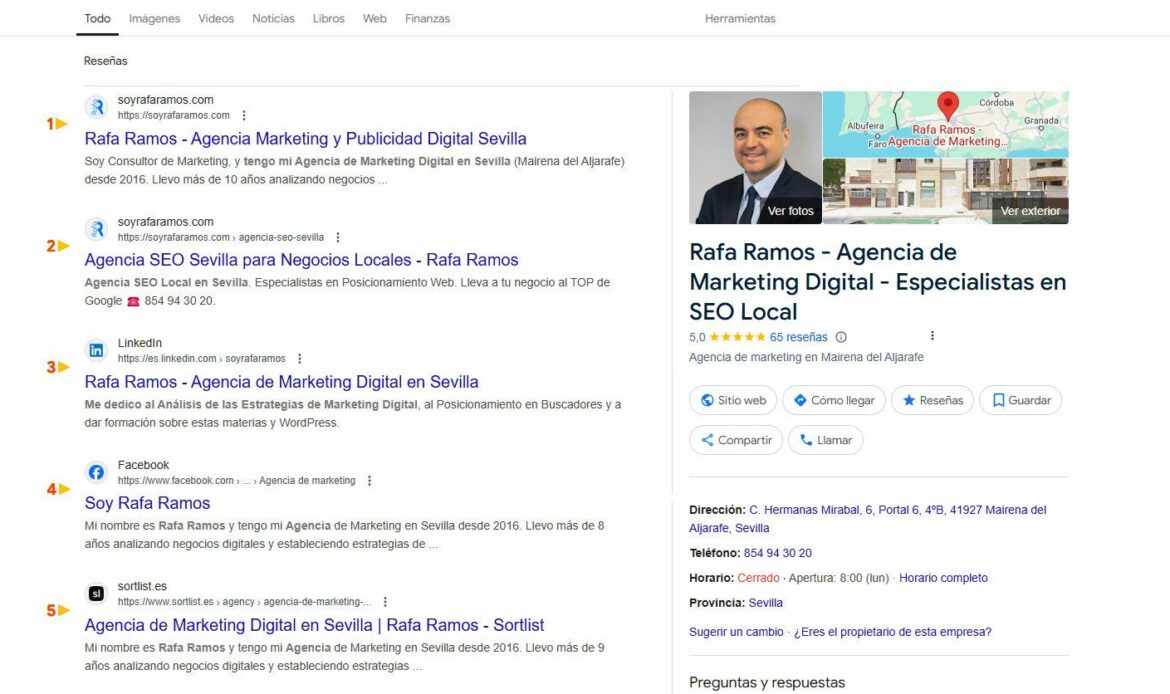 Rafa Ramos, la agencia SEO en Sevilla mejor posicionada en 2025