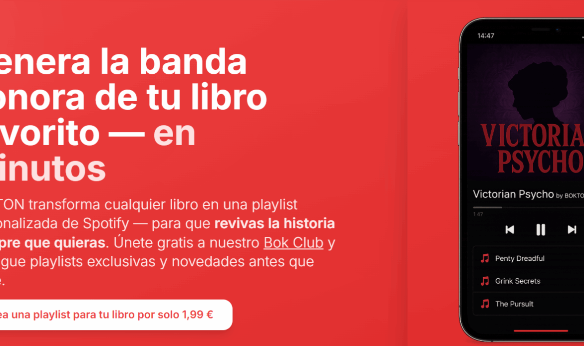 La startup BOKTON lanza la primera app que transforma cualquier libro en una playlist de Spotify con IA