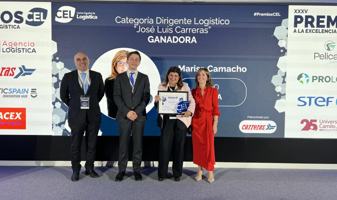 Marisa Camacho recibe el Premio CEL Dirigente Logístico «José Luis Carreras» en la XXXV edición de los Premios CEL a la Logística