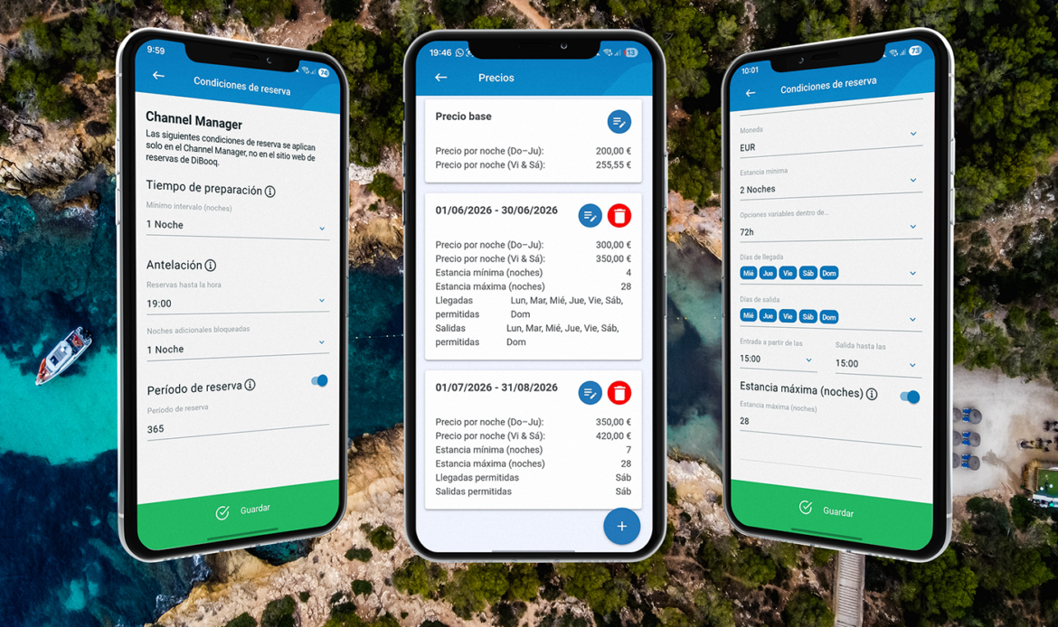 DiBooq amplía su Channel Manager de alquiler vacacional con condiciones de reserva estacionales y globales