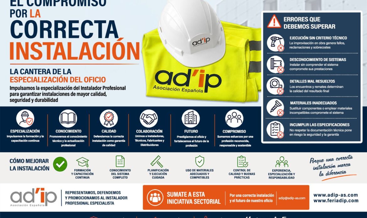 AD’IP Asociación Española impulsa ‘El Compromiso por la Correcta Instalación’ desde FERIAD’IP 2026