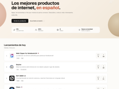 SUBE.dev impulsa los mejores productos digitales con votaciones y listados diarios