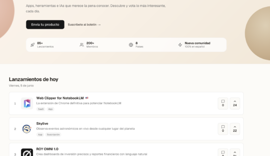 SUBE.dev impulsa los mejores productos digitales con votaciones y listados diarios