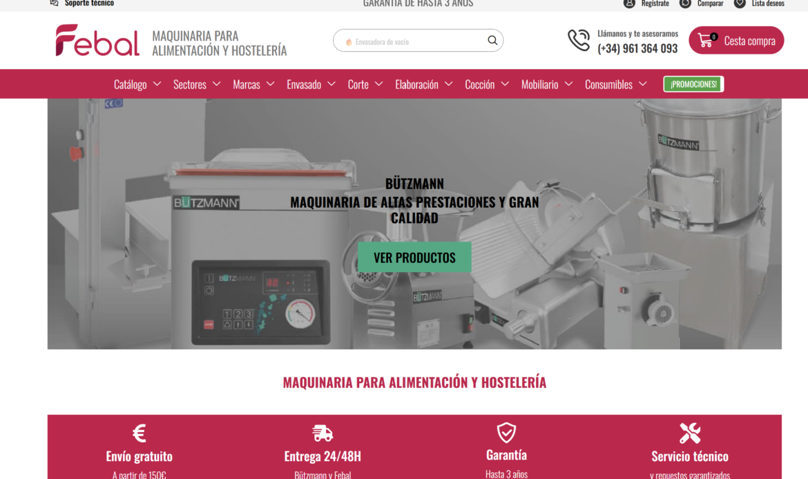 Máquinas Febal renueva su web y refuerza la distribución de la marca Bützmann